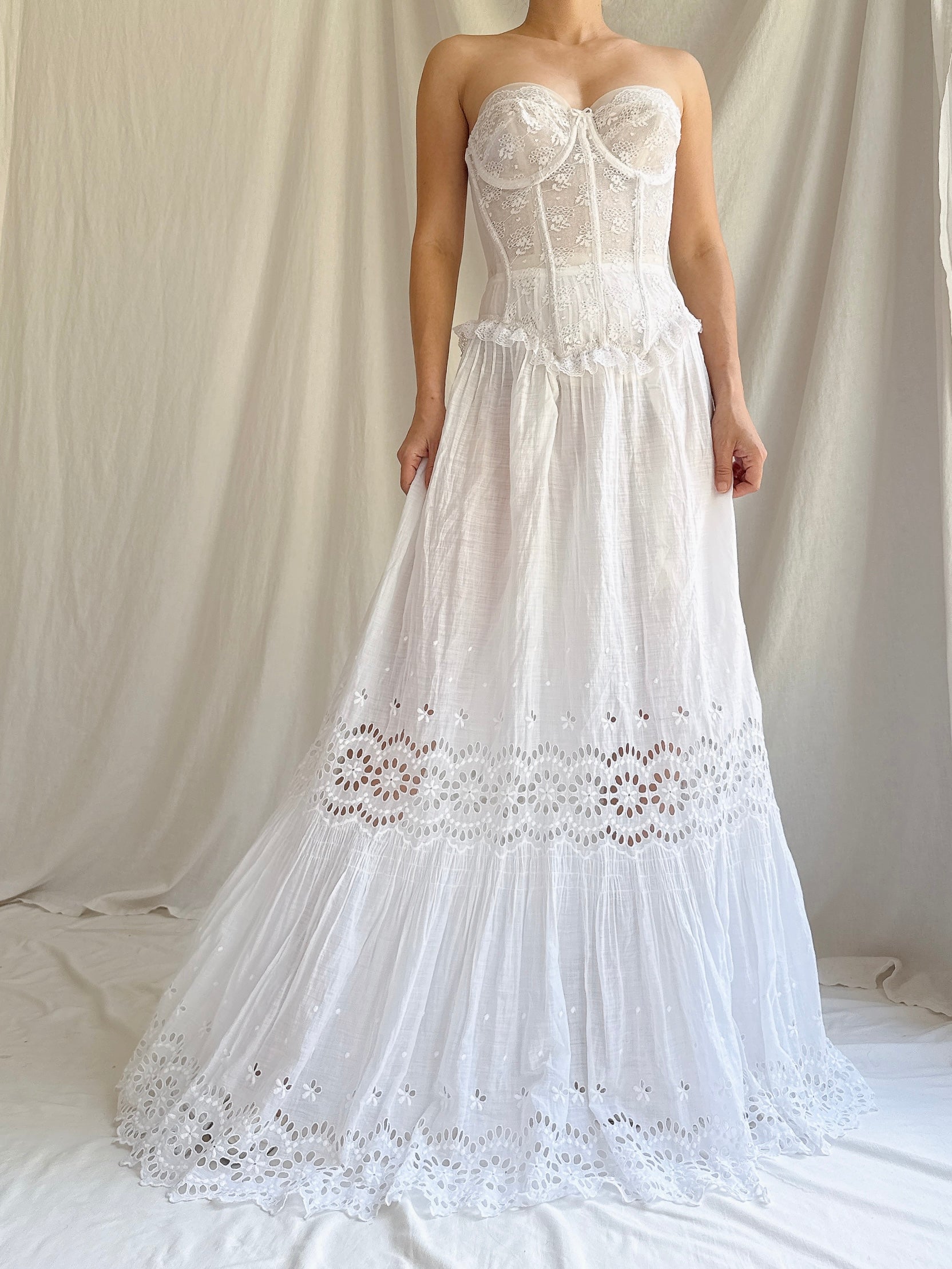 Vintage/Antique Bustier and Skirt Set - XS