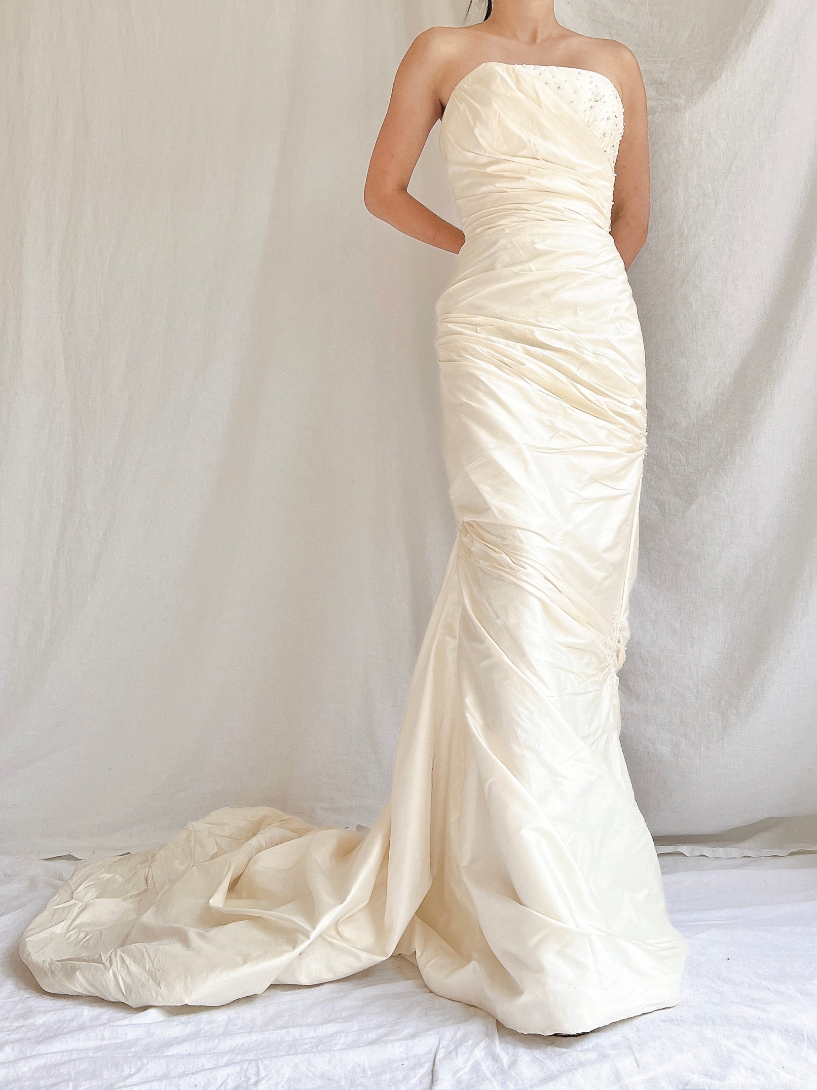 Vintage Silk Draped Gown - S/4