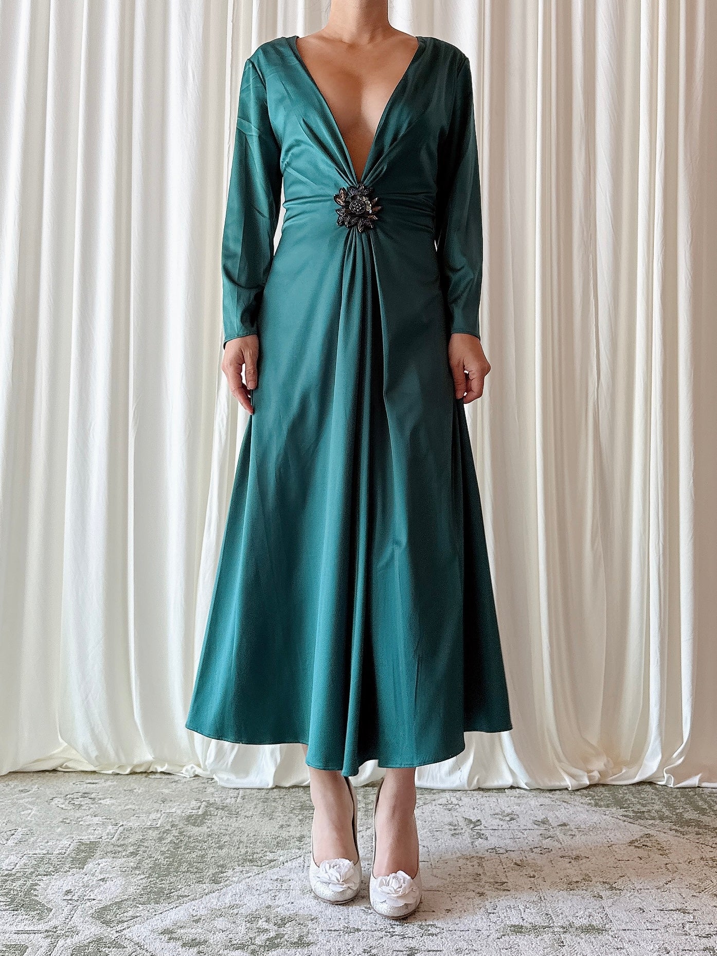 Vintage Futura Green Dress - Size 44