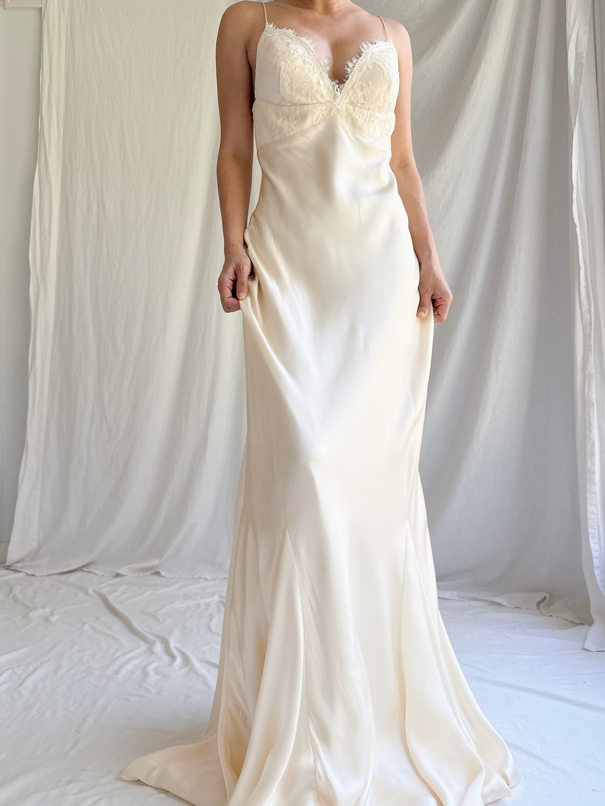 Vintage Silk Bias Cut Dress - S