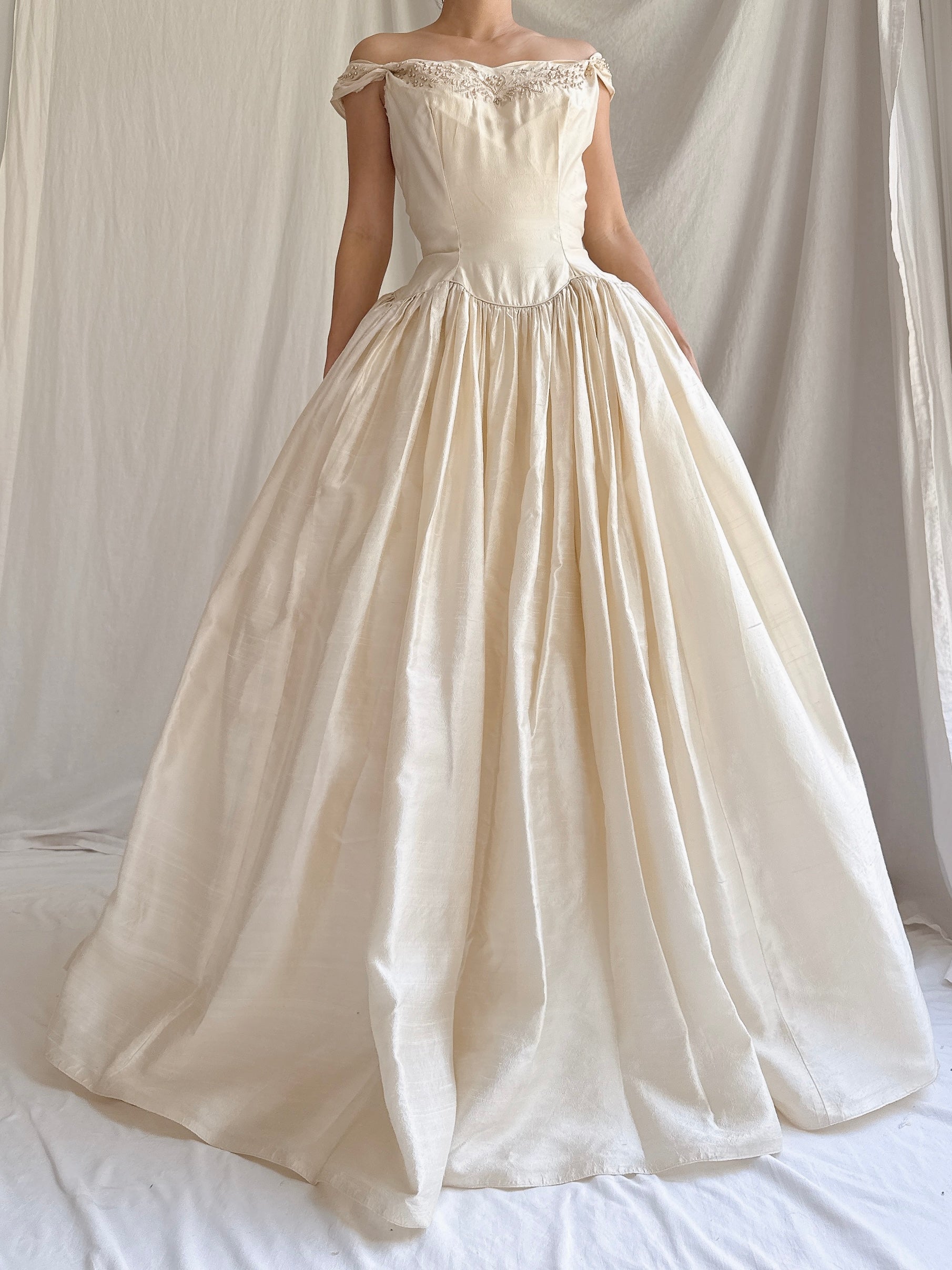 Vintage Raw Silk Gown - XS