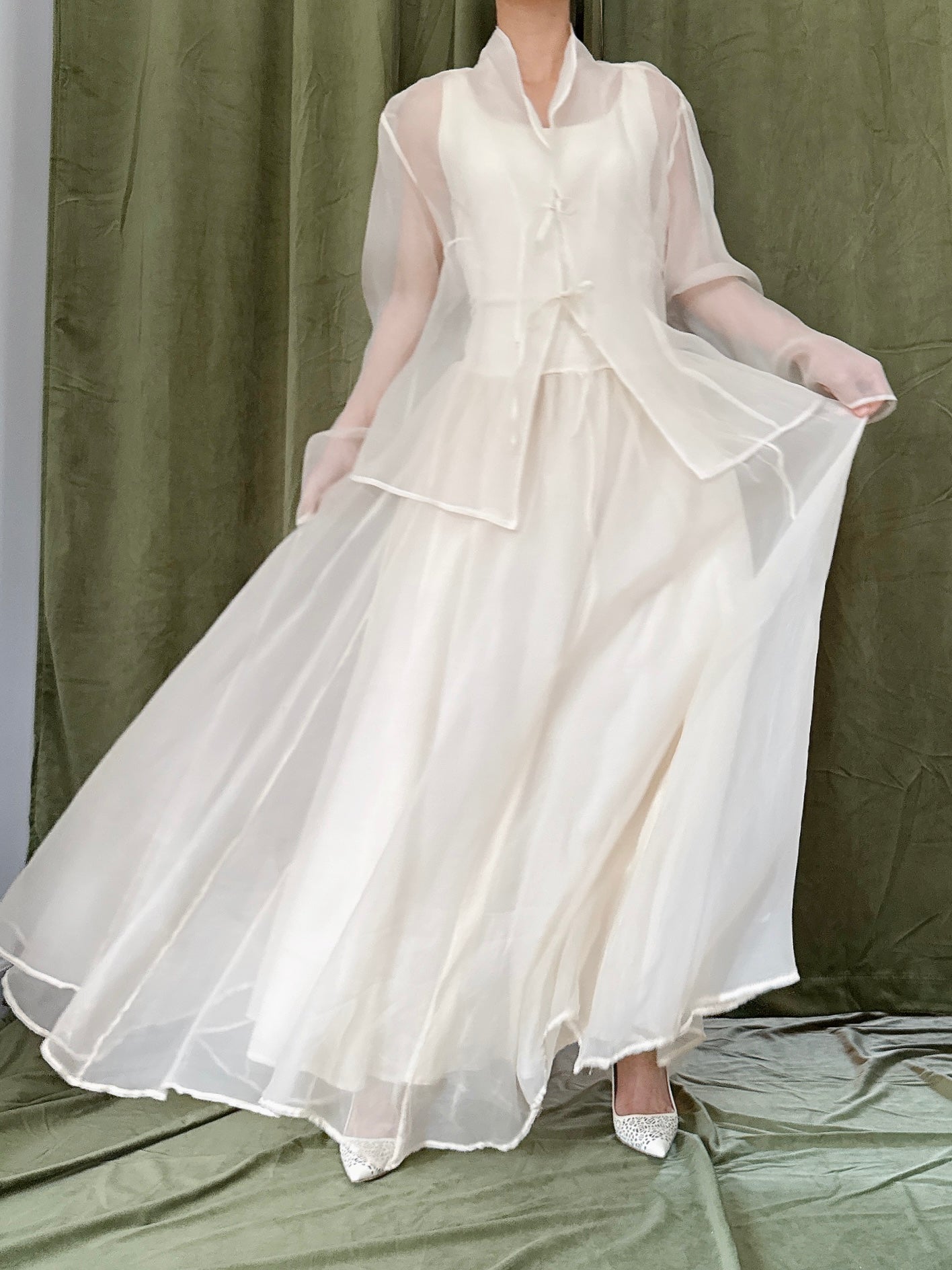 Vintage Silk Organza 2-Piece Set - M