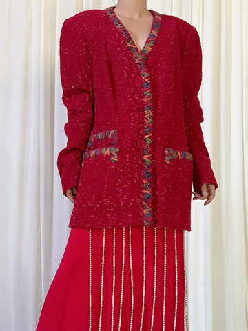 Vintage David Pallas Red Jacket - L