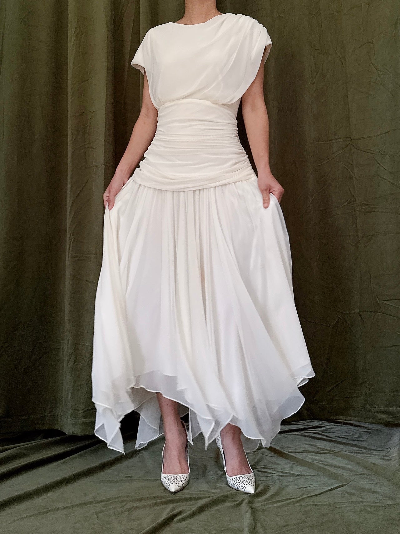 Vintage Handkerchief Hem Dress - S