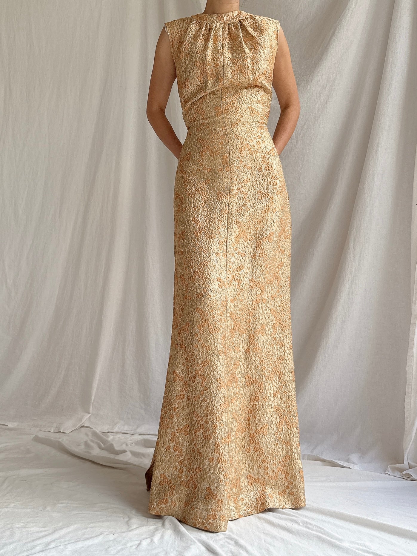 1960s Lurex Brocade Gown - S/M