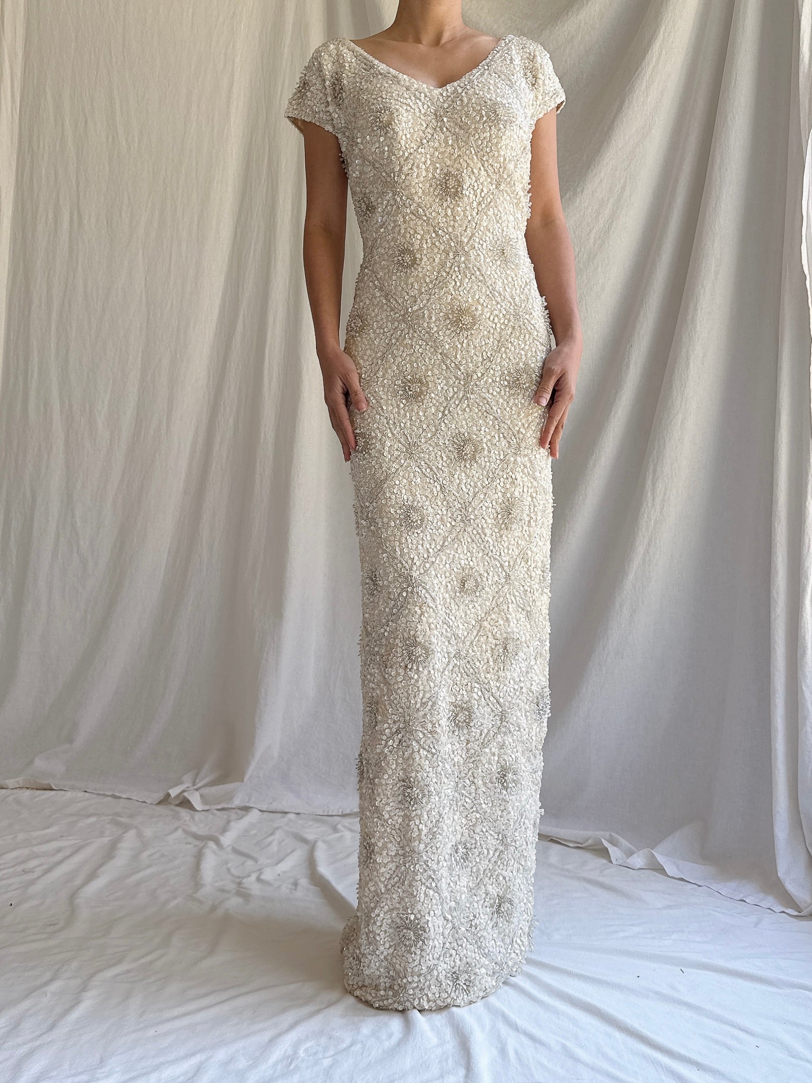 1960s Wool Beaded Dress - M/L