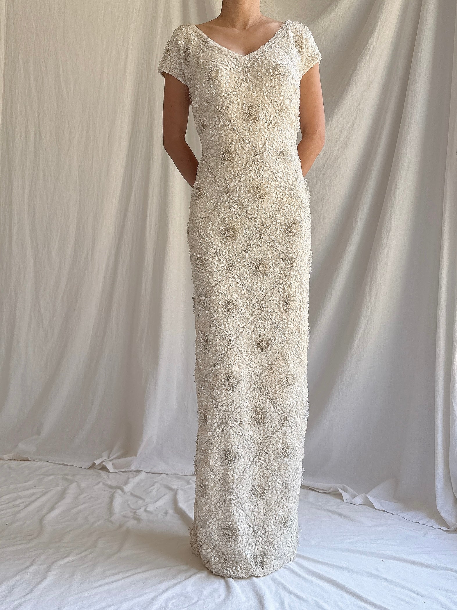1960s Wool Beaded Dress - M/L