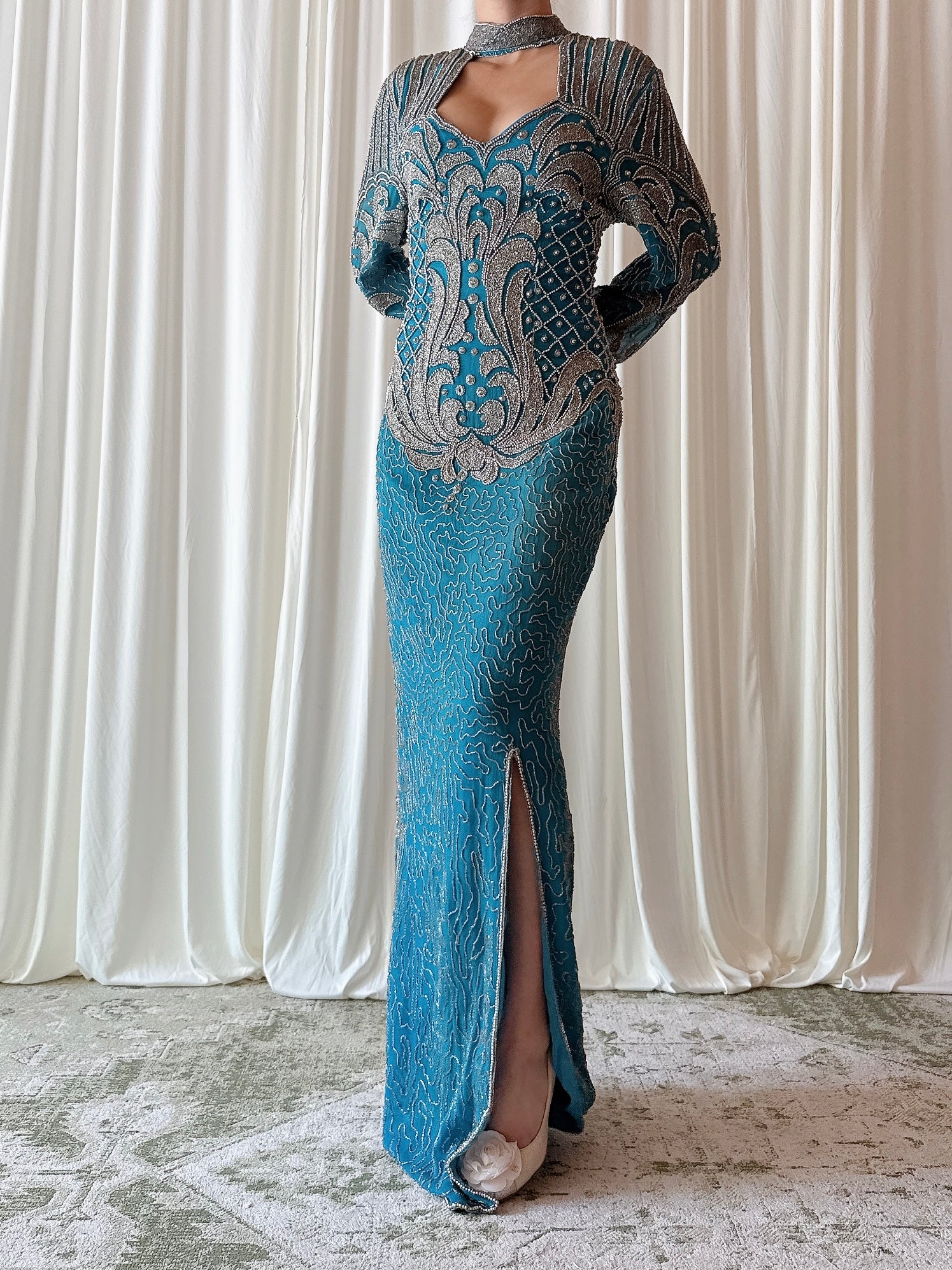 Vintage Futura Green Dress - Size 44