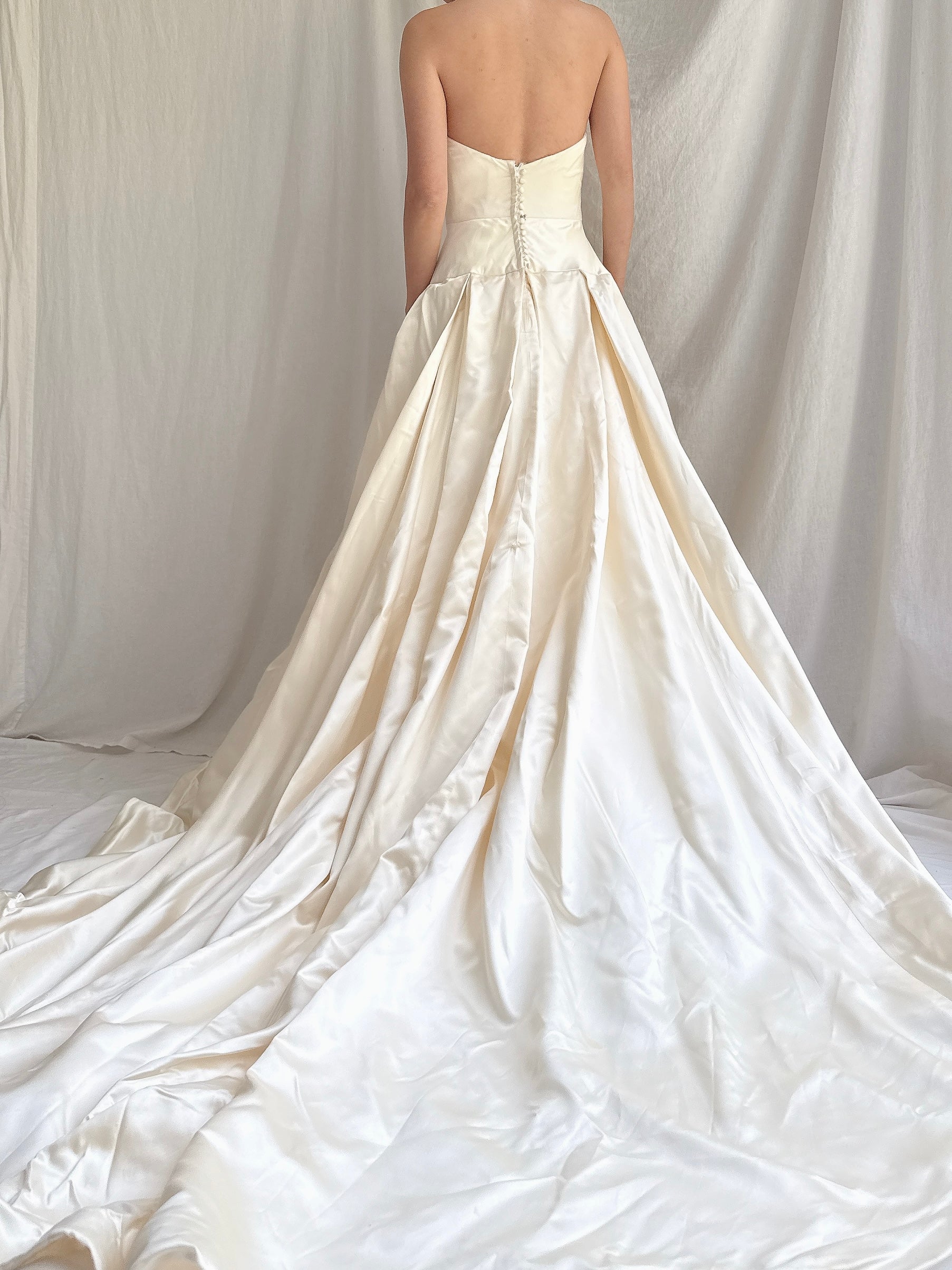 Vintage Silk Strapless Gown - S/M
