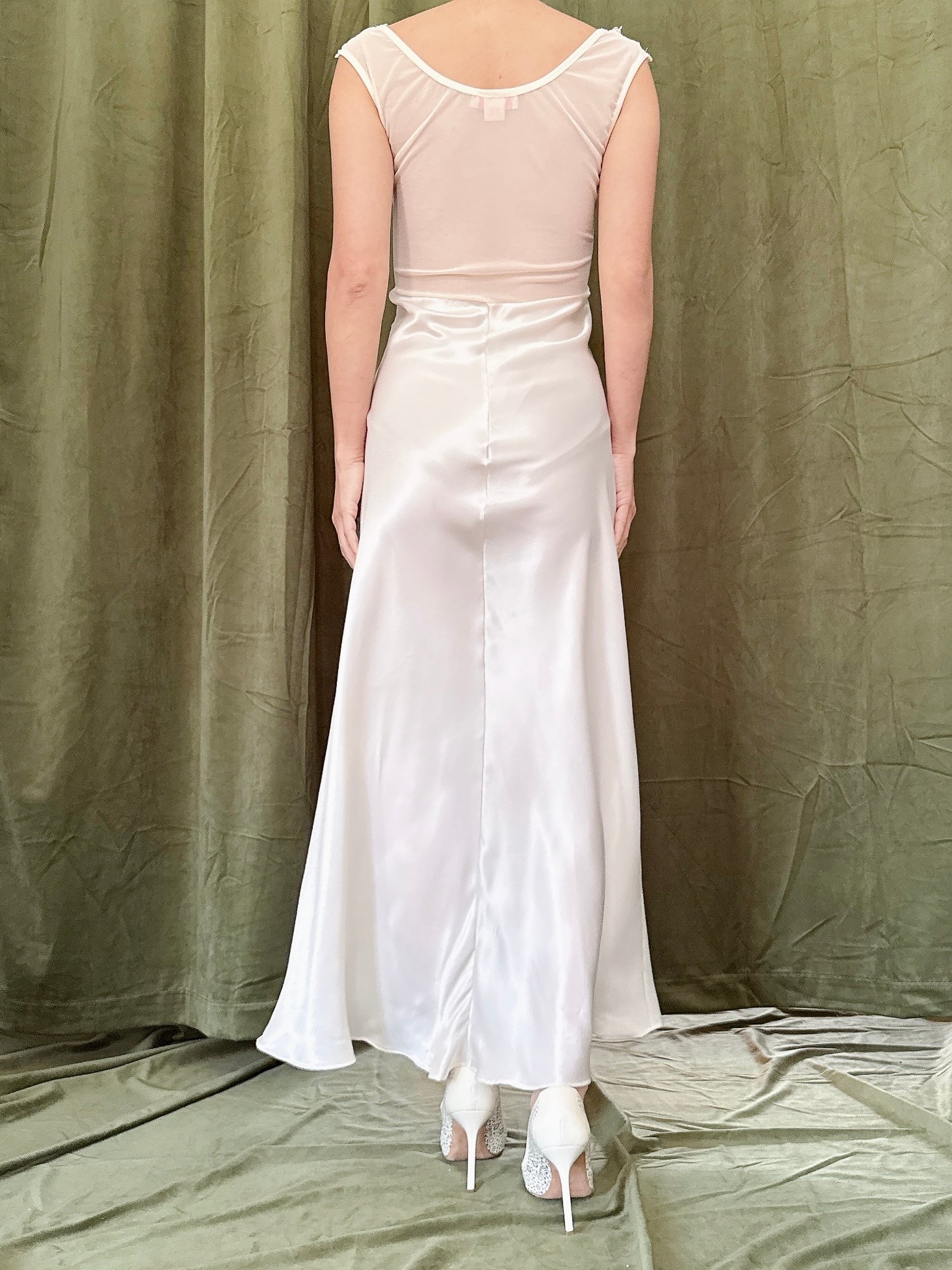 Vintage Embroidered Lace Slip Dress - S-M