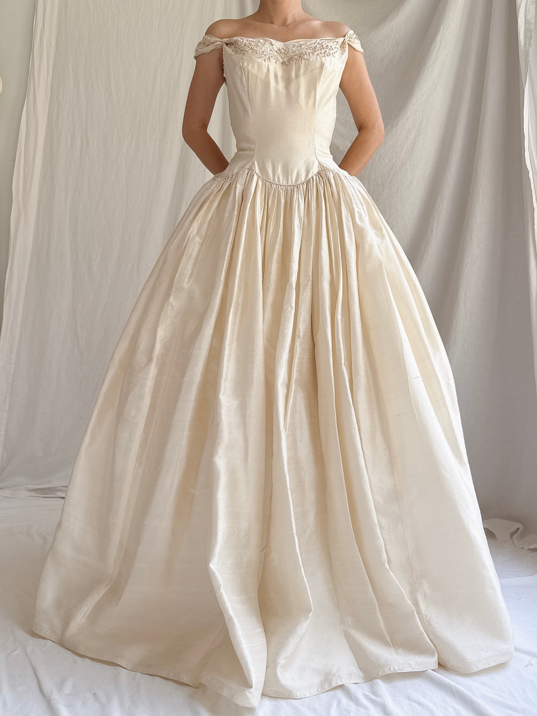 Vintage Raw Silk Gown - XS
