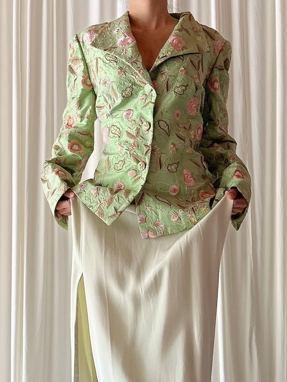 Vintage Paul Vasseur Floral 2 Piece Set - Size 40