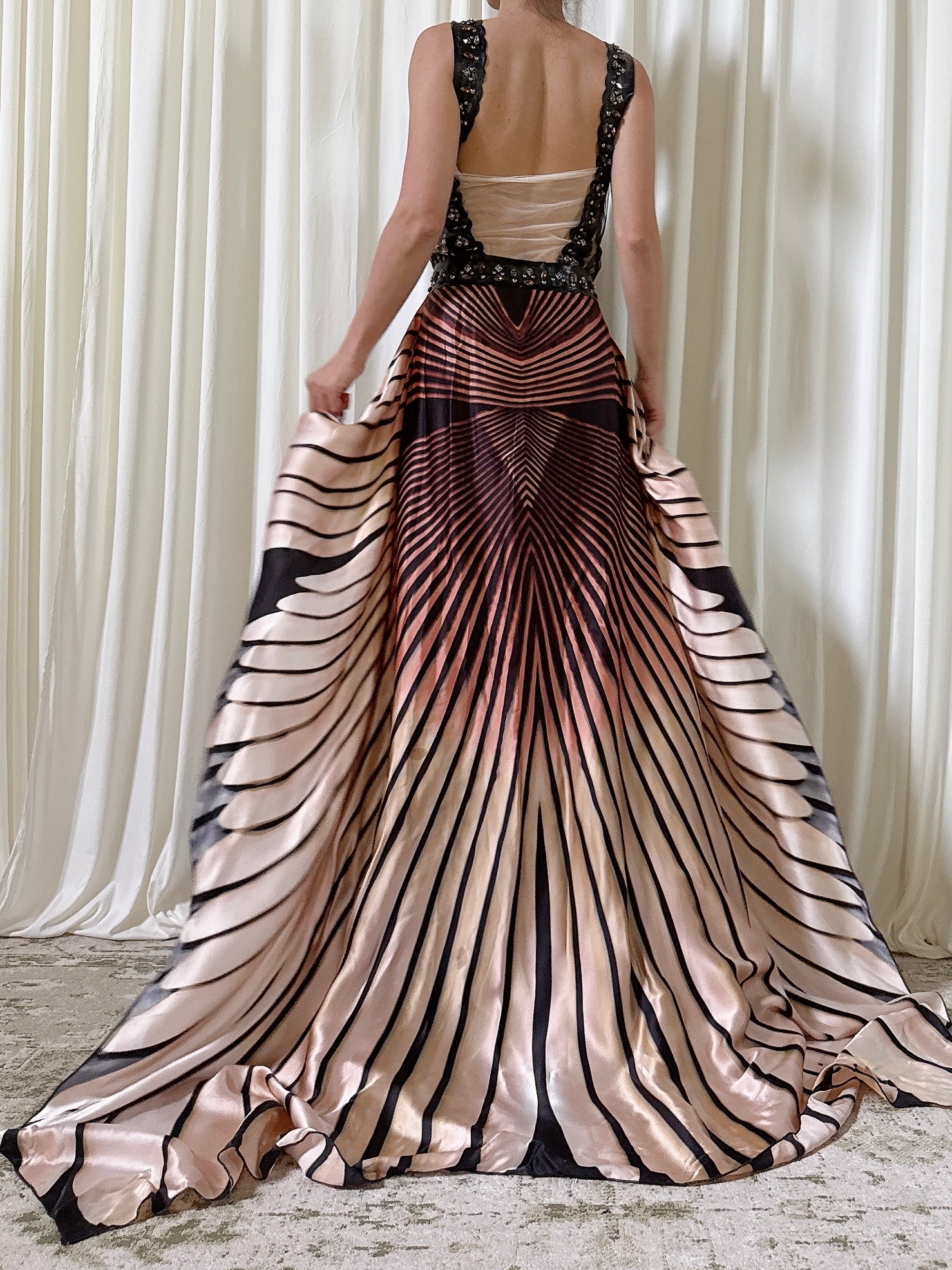 Vintage Silk Butterfly Dress - Size 12