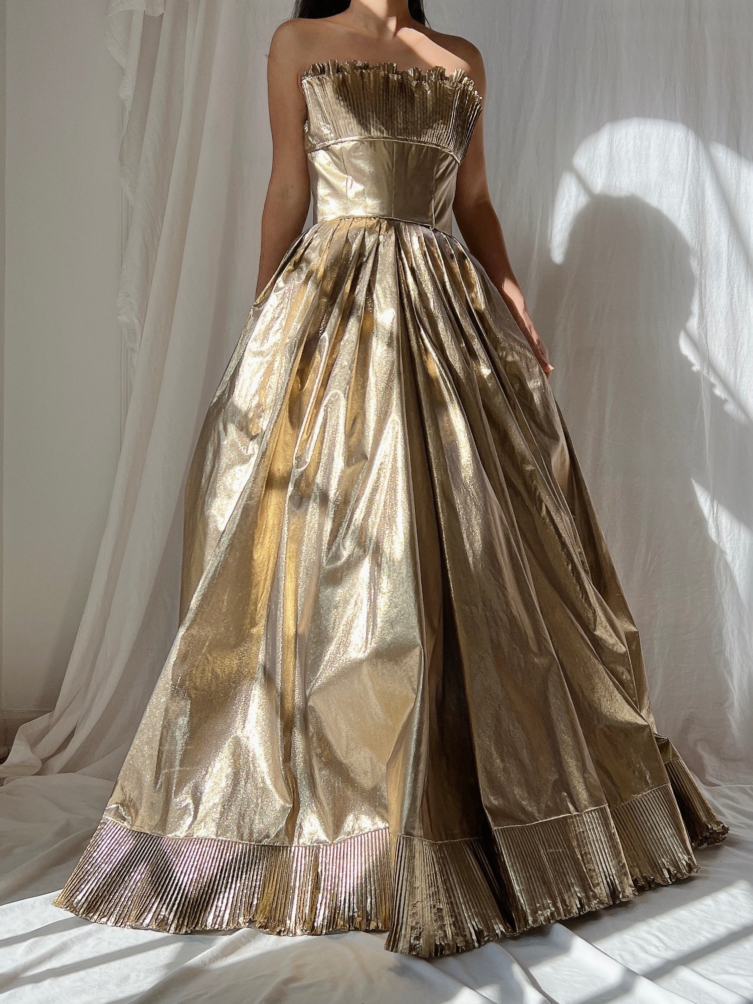 Vintage Victor Costa Gold Lurex Gown - S/6”