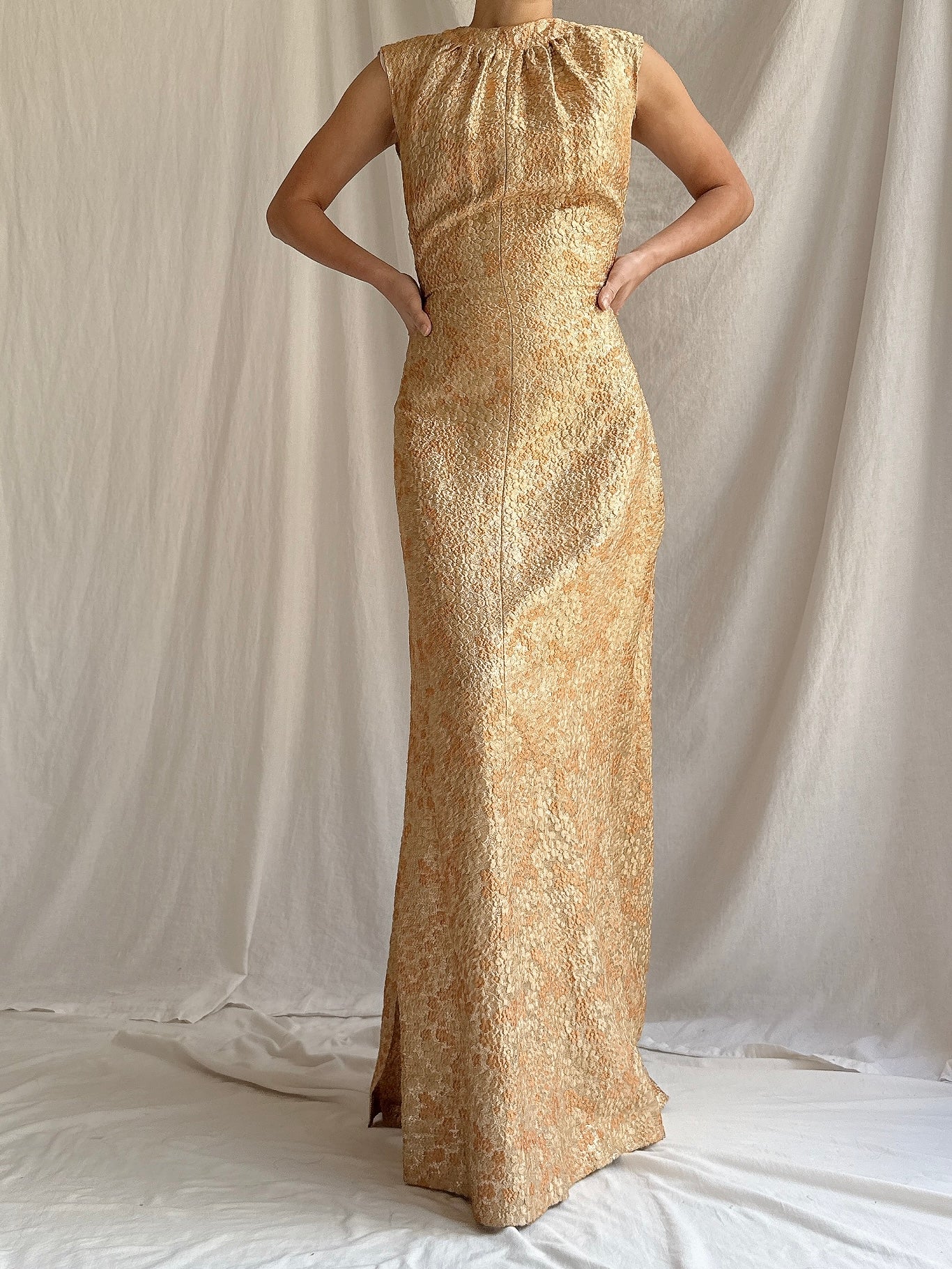 1960s Lurex Brocade Gown - S/M