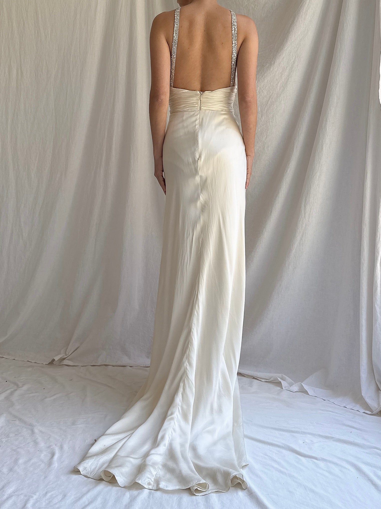 Vintage Silk Halter Dress - M/8