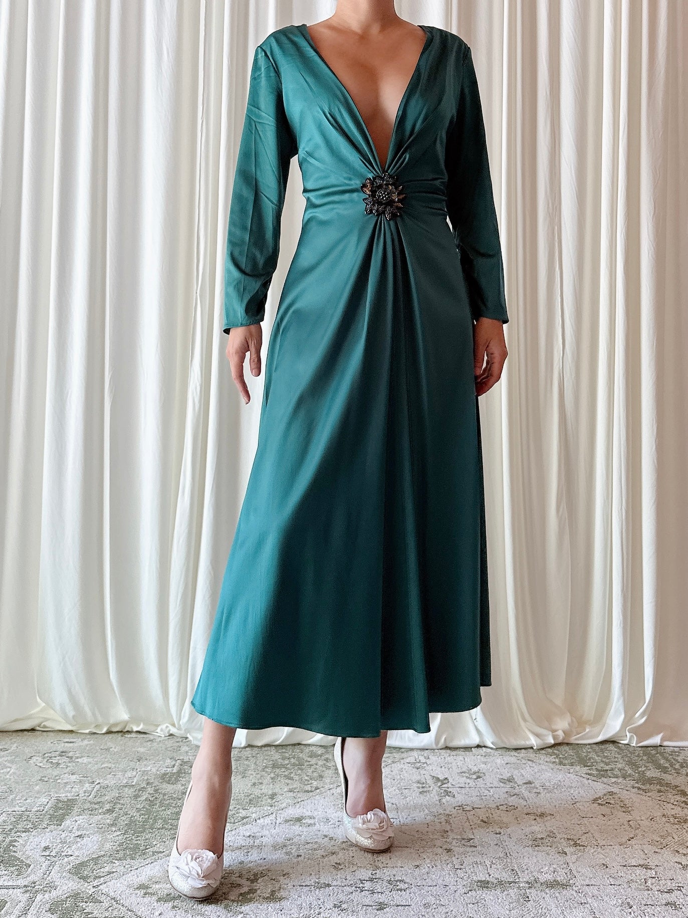 Vintage Futura Green Dress - Size 44