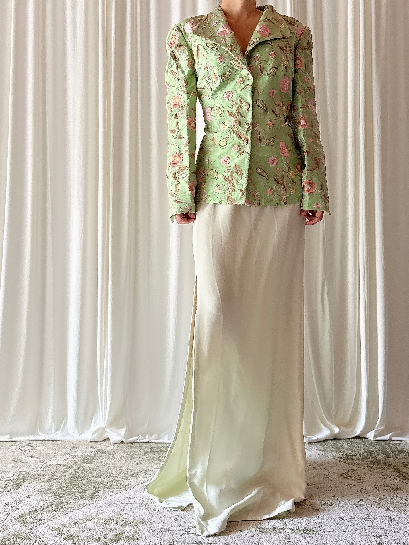 Vintage Paul Vasseur Floral 2 Piece Set - Size 40