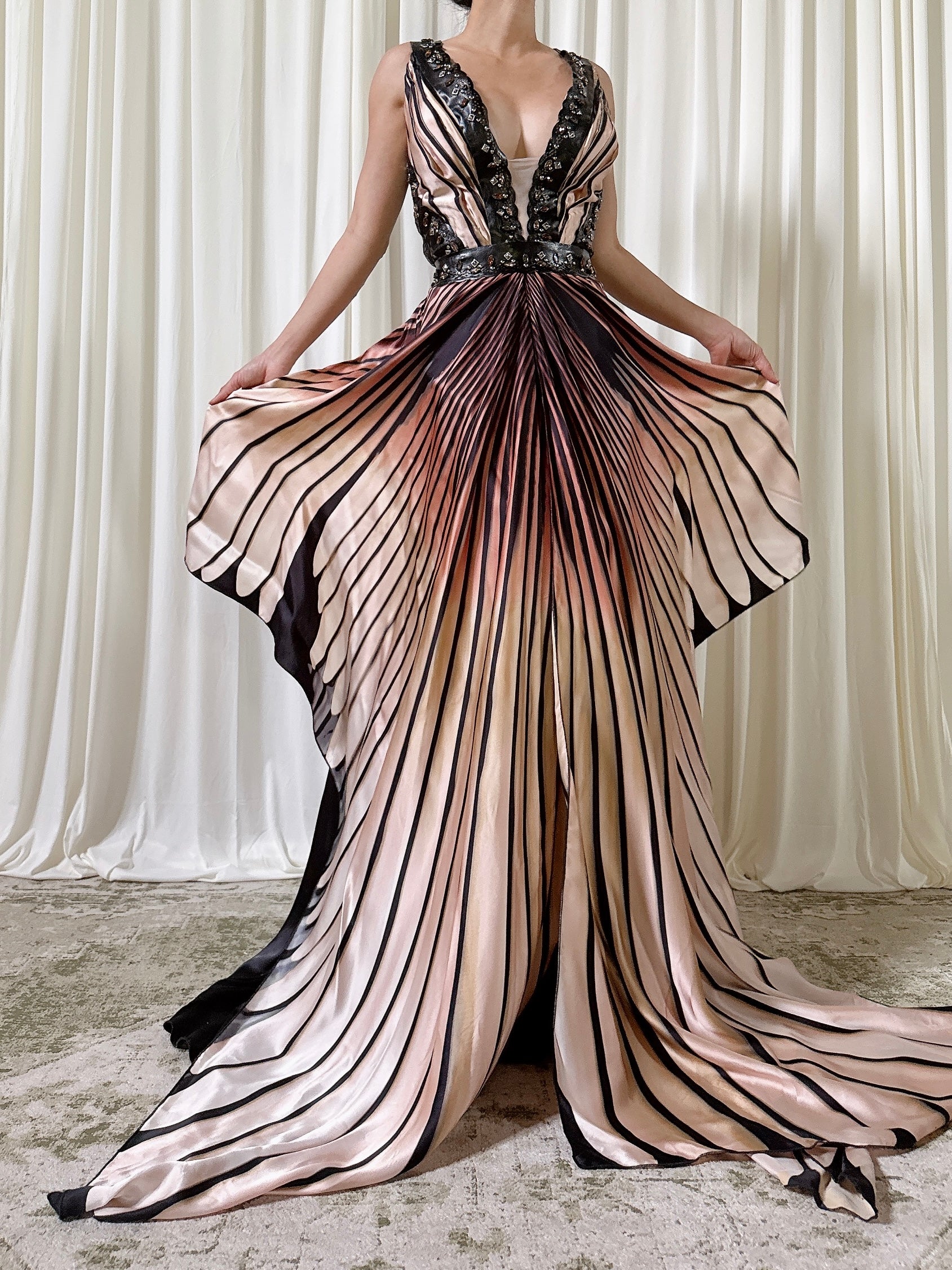 Vintage Silk Butterfly Dress - Size 12
