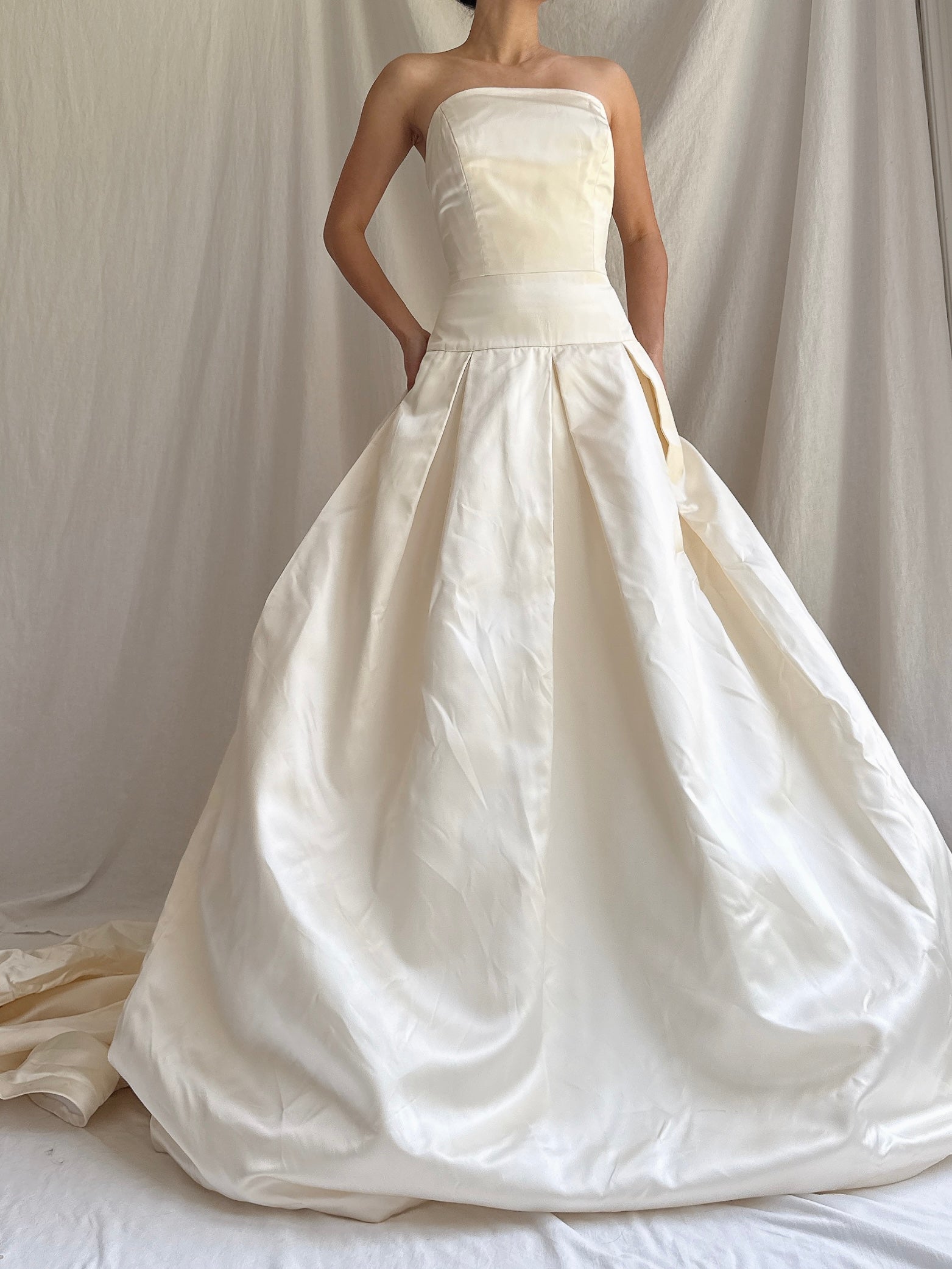 Vintage Silk Strapless Gown - S/M