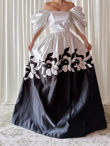 Vintage Eavis & Brown Black White Dress - 28W/34B