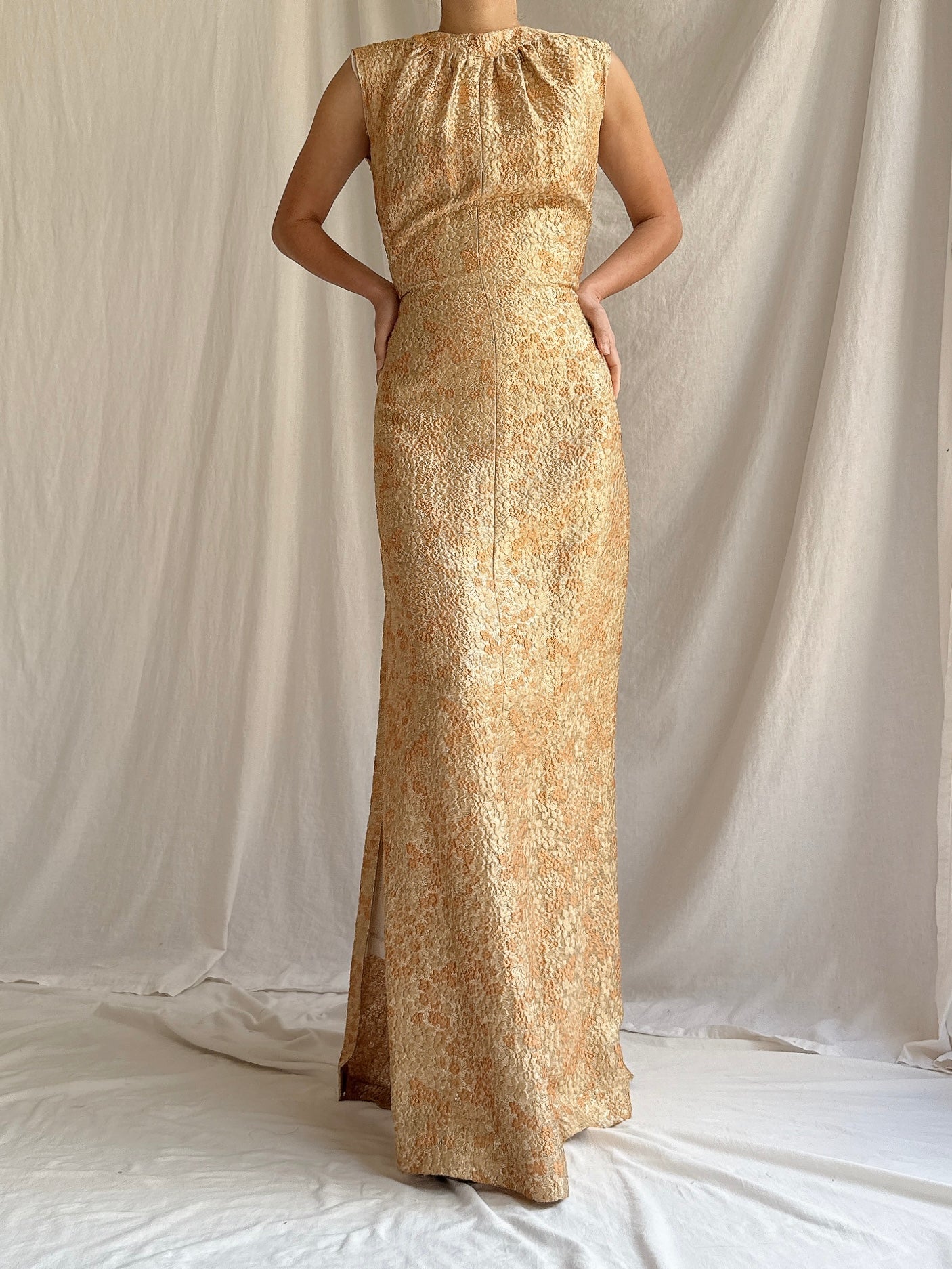 1960s Lurex Brocade Gown - S/M