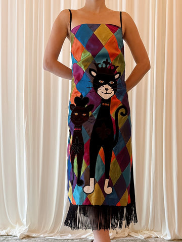 Vintage Kyoko Higa Cat Dress - Size 40