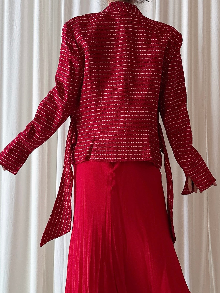 Vintage Petrovitch & Robinson Red Linen Jacket - FR 48