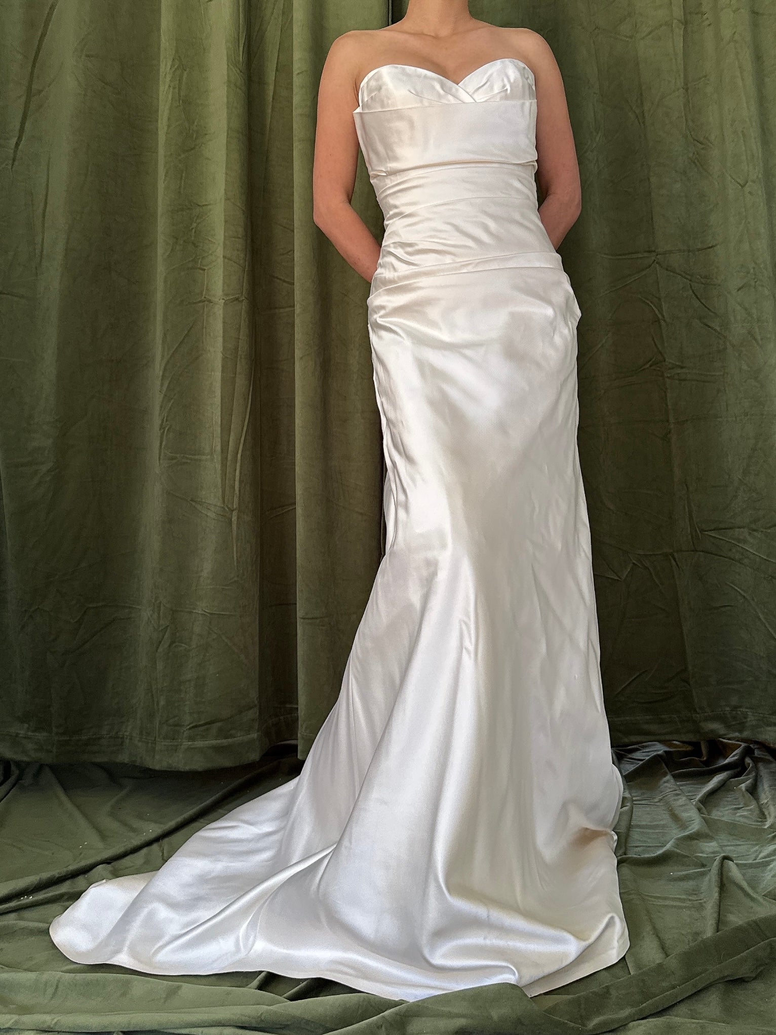Vintage Strapless Silk Gown - M/6