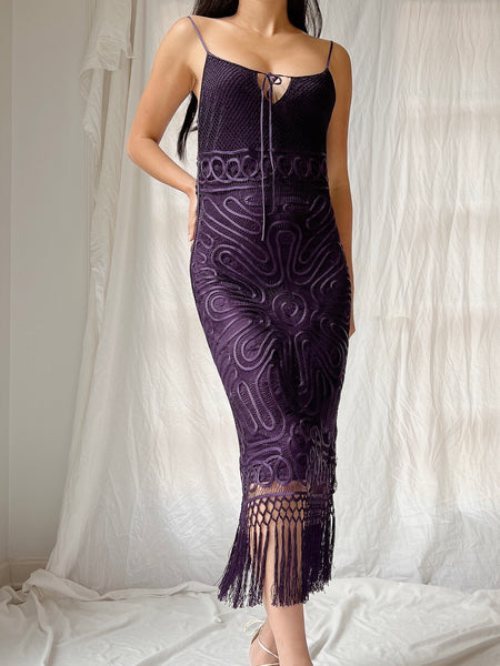 crochet silk dress Silk Laundry Crochet Scoop Neck Dress