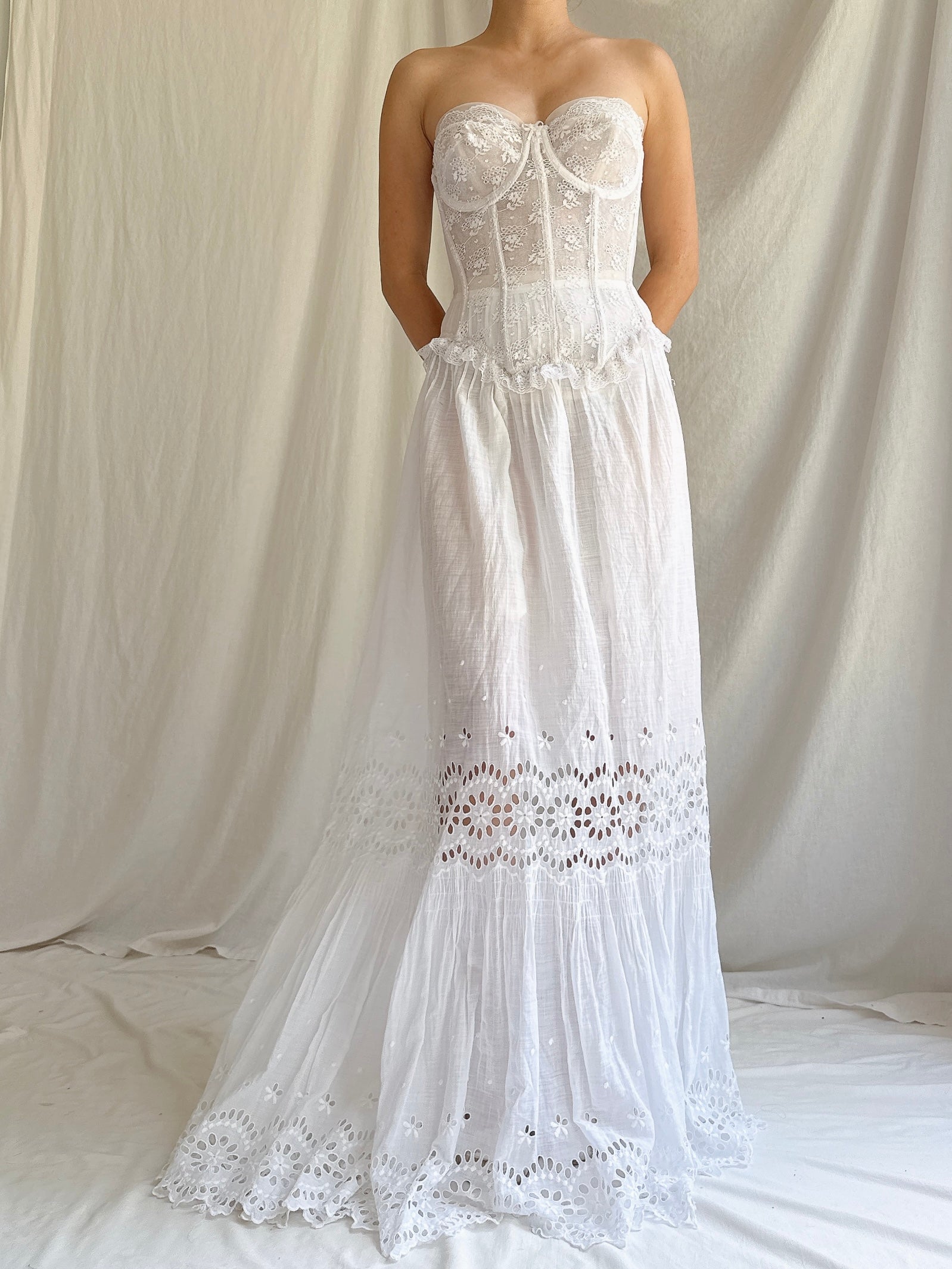 Vintage/Antique Bustier and Skirt Set - XS