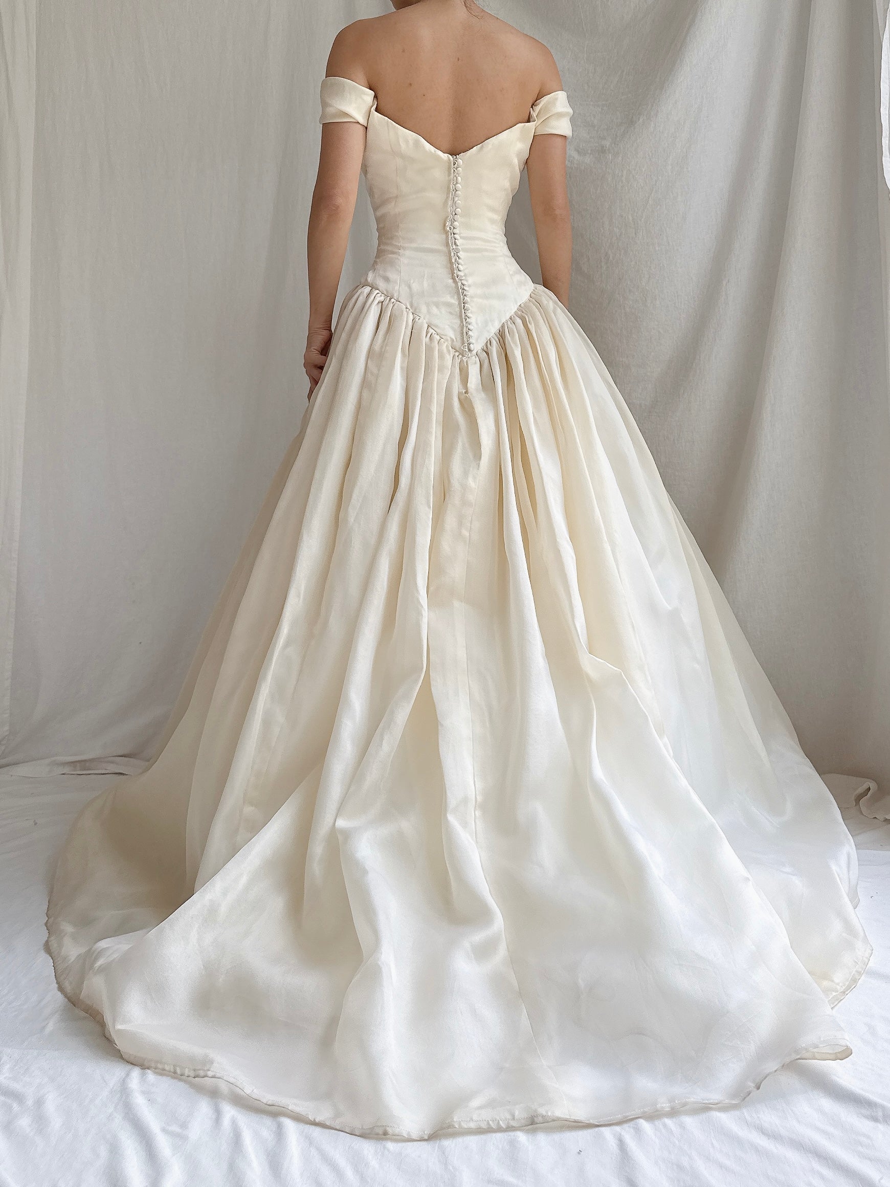 Vintage Silk Organza Gown - S/M