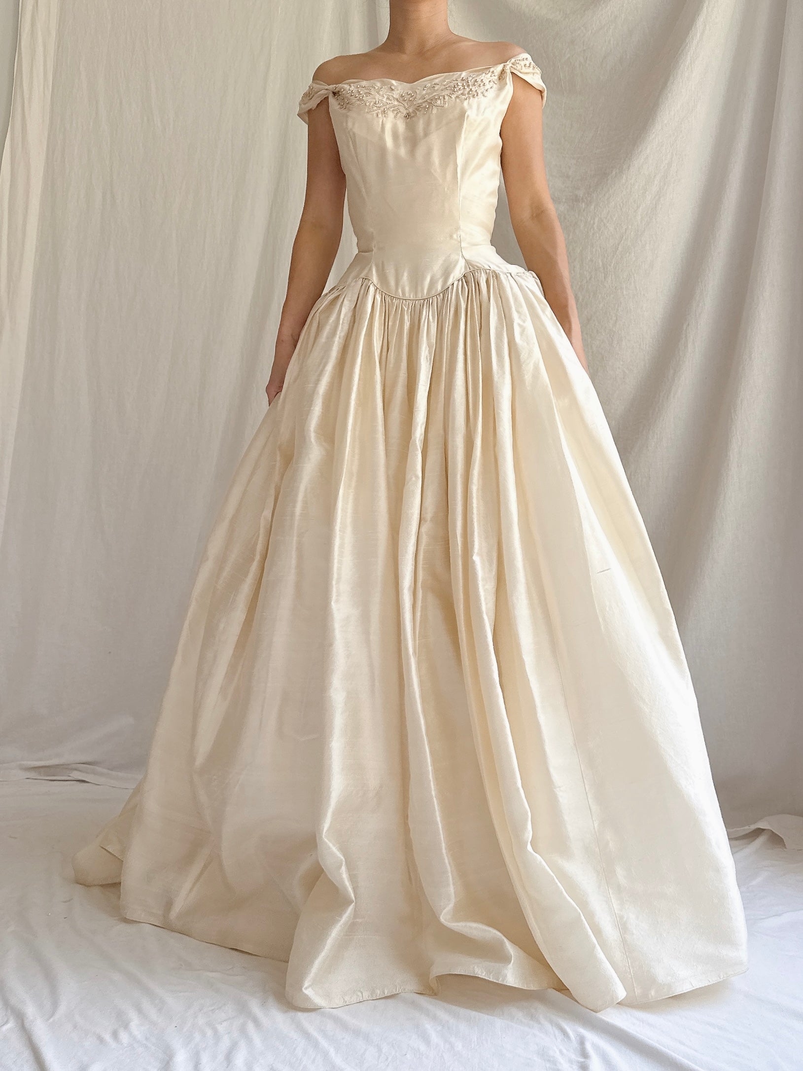 Vintage Raw Silk Gown - XS
