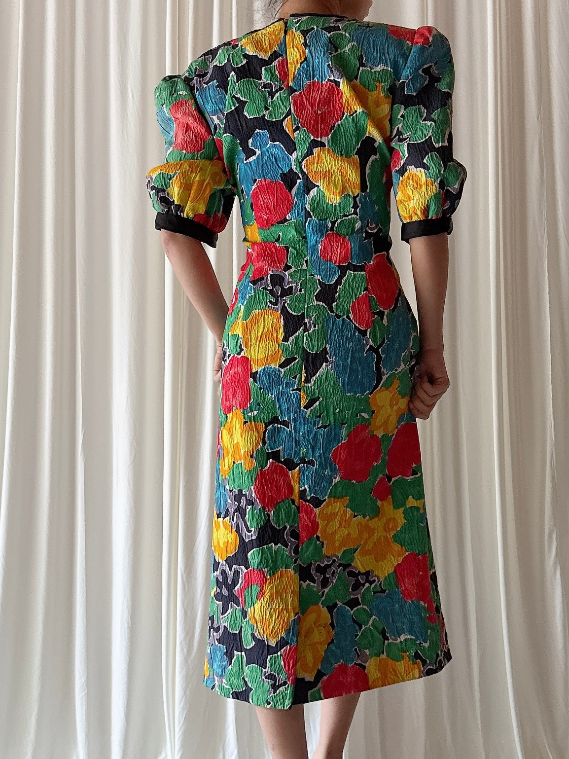 Vintage Floral Watercolor Dress - US 6/8