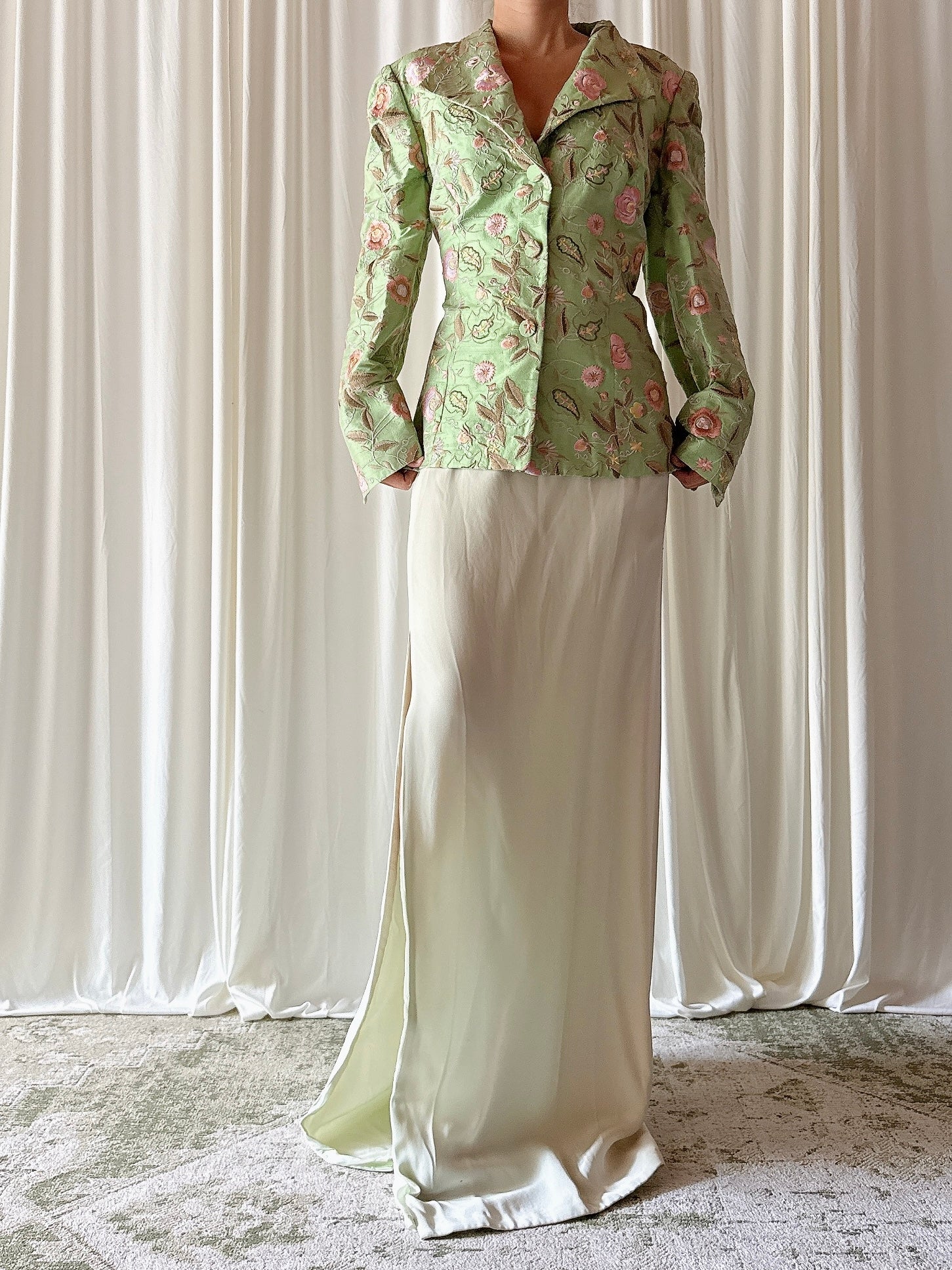 Vintage Paul Vasseur Floral 2 Piece Set - Size 40