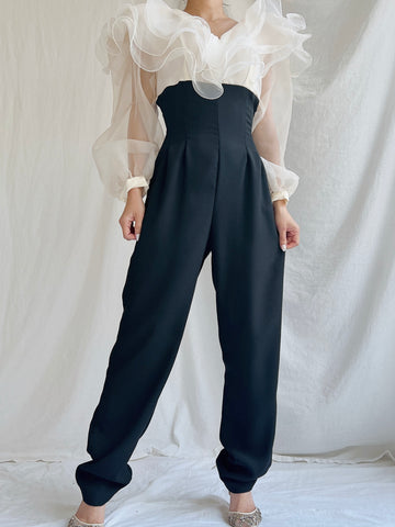 Vintage Organza and Rayon Jumpsuit/Romper - S
