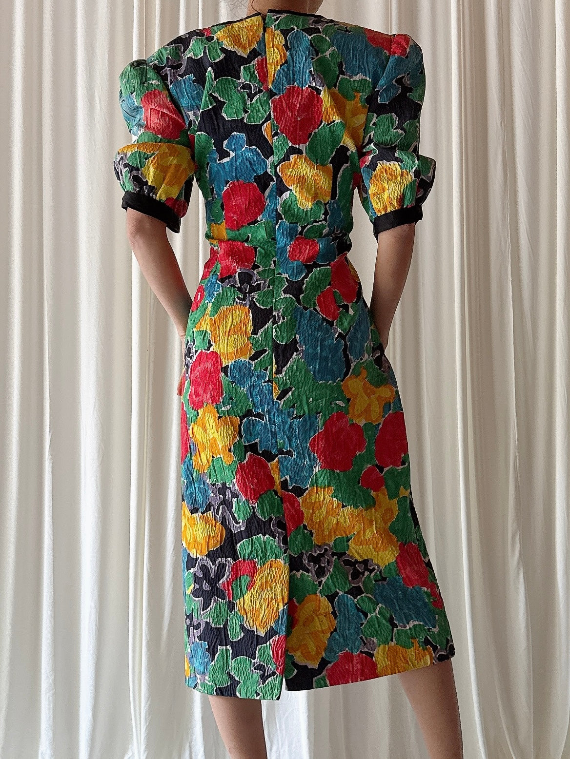 Vintage Floral Watercolor Dress - US 6/8