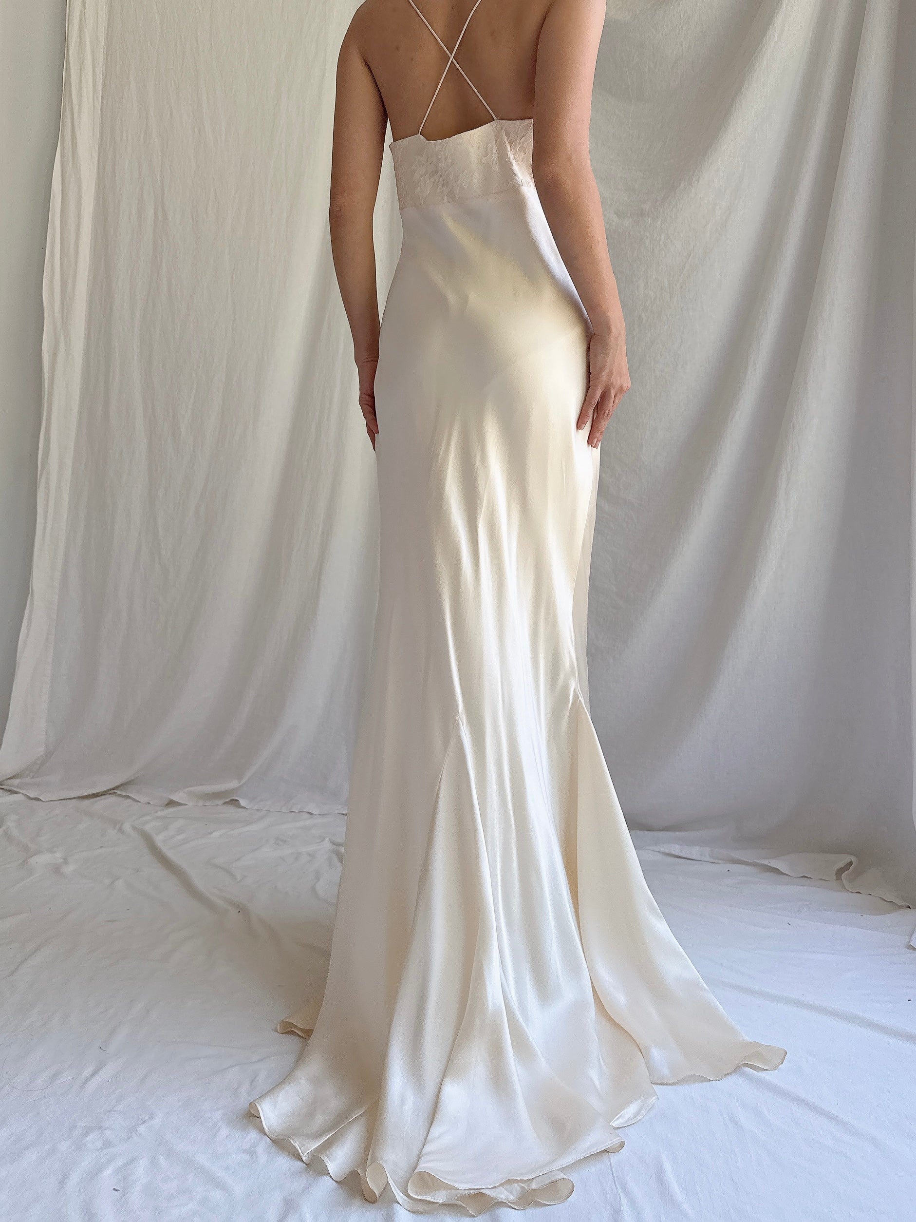 Vintage Silk Bias Cut Dress - S