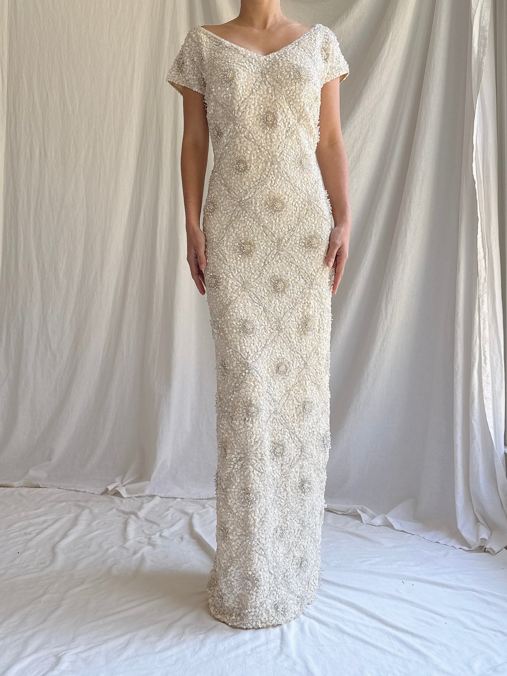 1960s Wool Beaded Dress - M/L