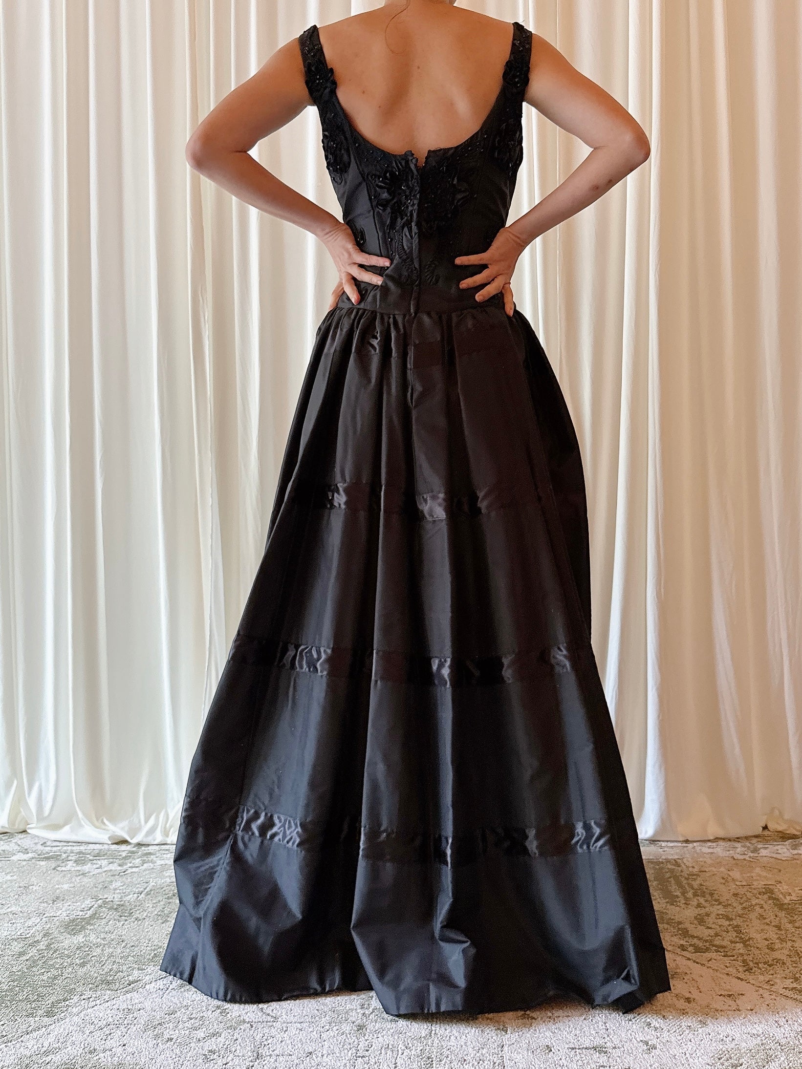 Vintage Fanaz Designs Black Silk Dress - Size FR 42