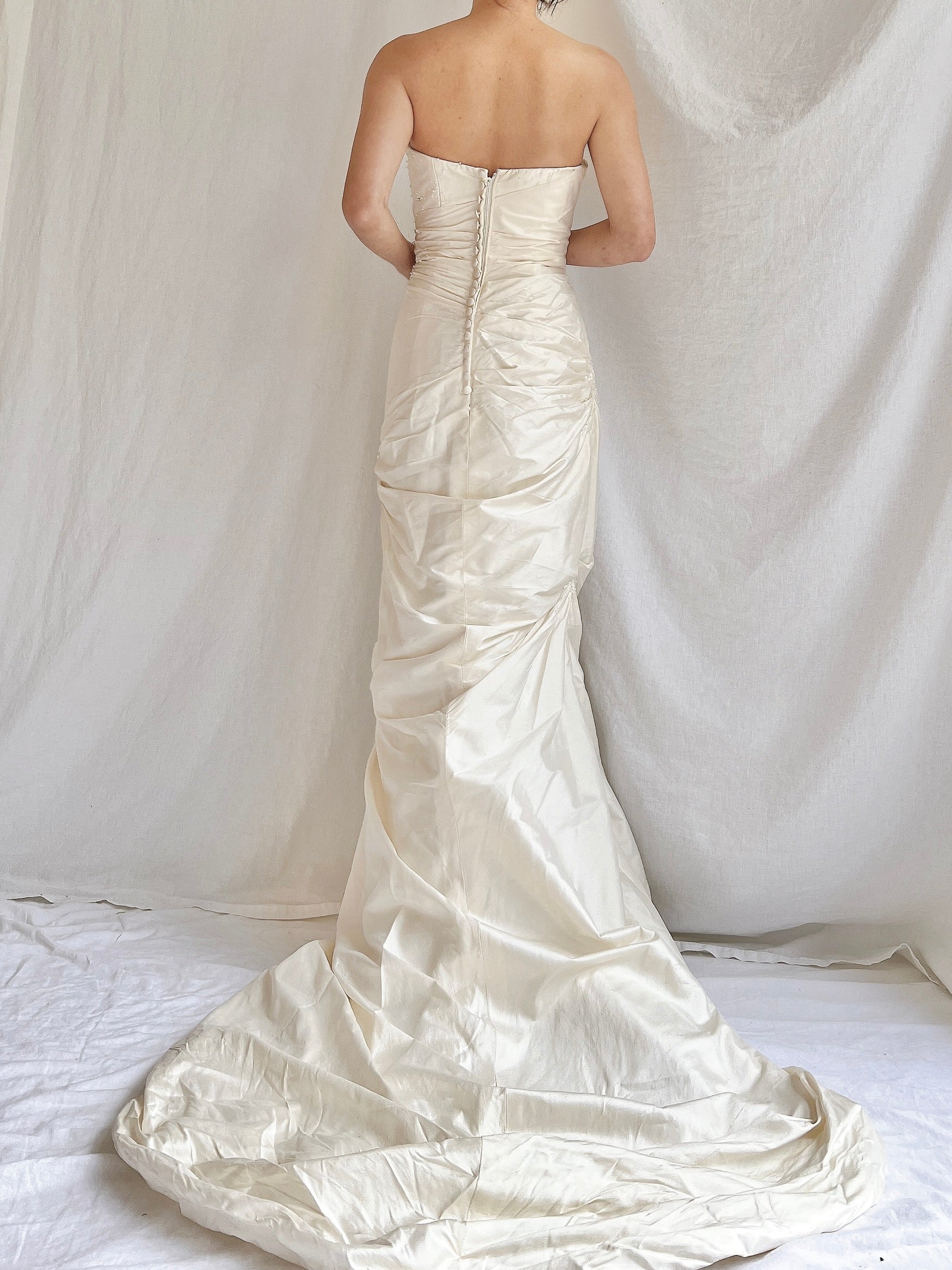 Vintage Silk Draped Gown - S/4