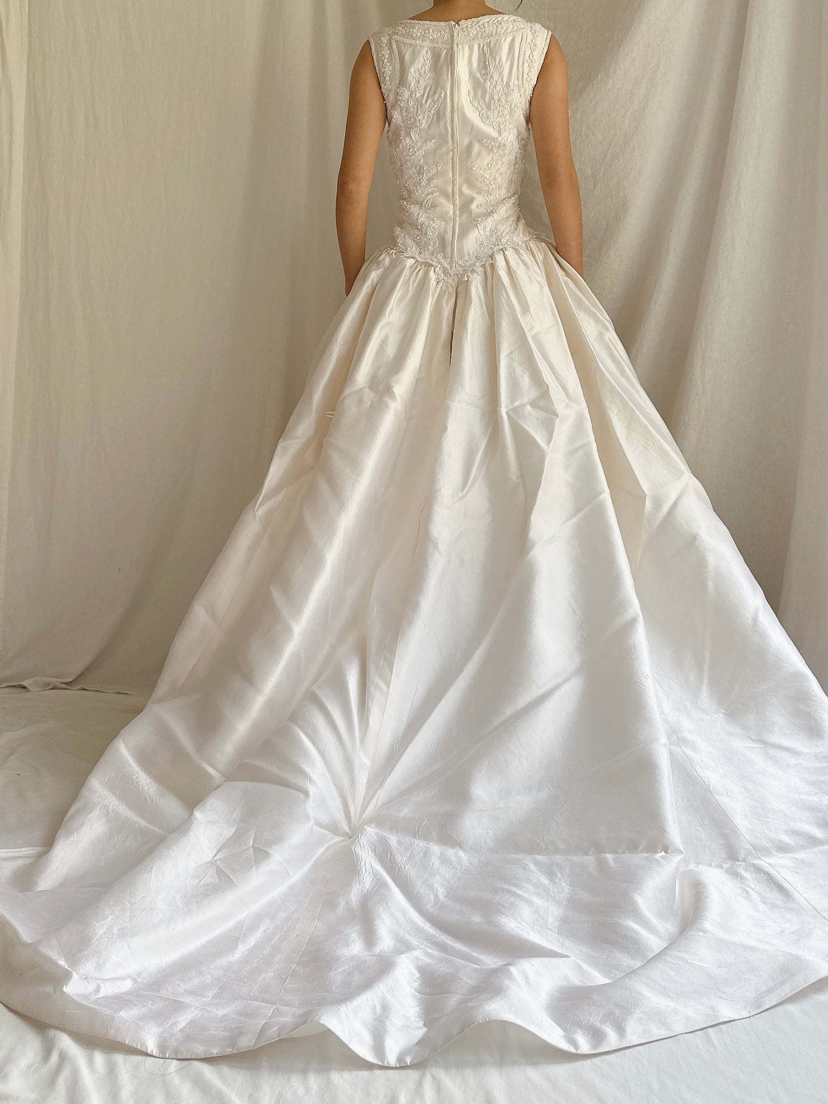 Vintage Silk Boatneck Gown - M