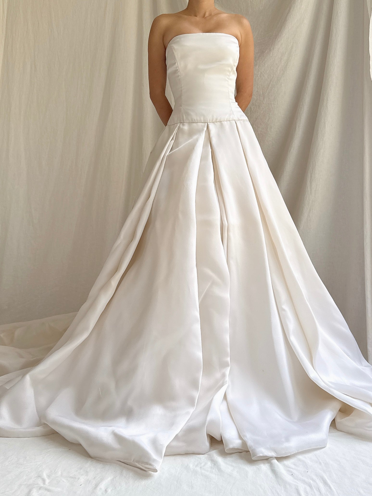 Vintage Manale NY Silk Organza Strapless Gown - S