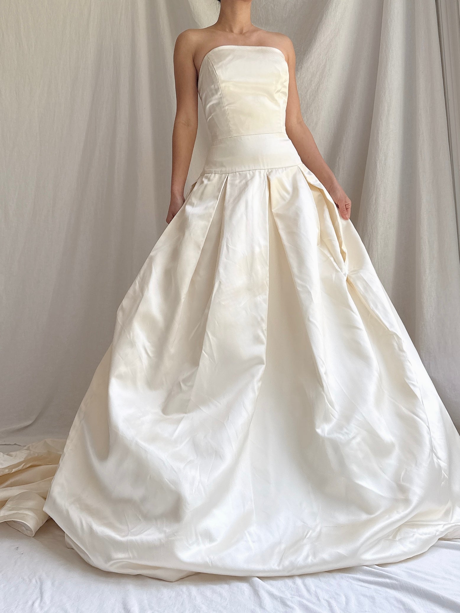 Vintage Silk Strapless Gown - S/M