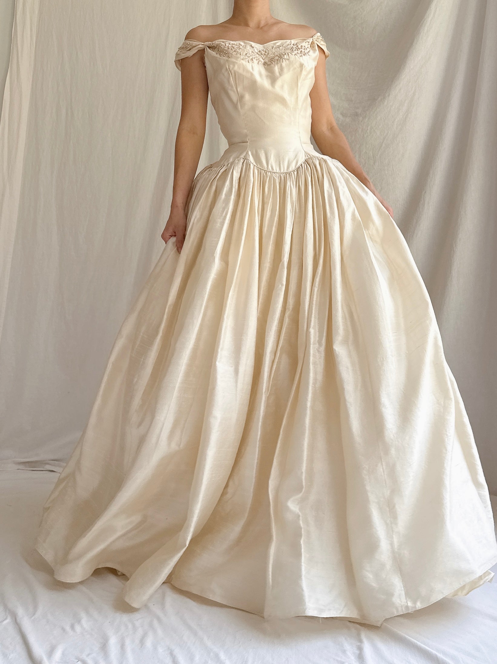 Vintage Raw Silk Gown - XS