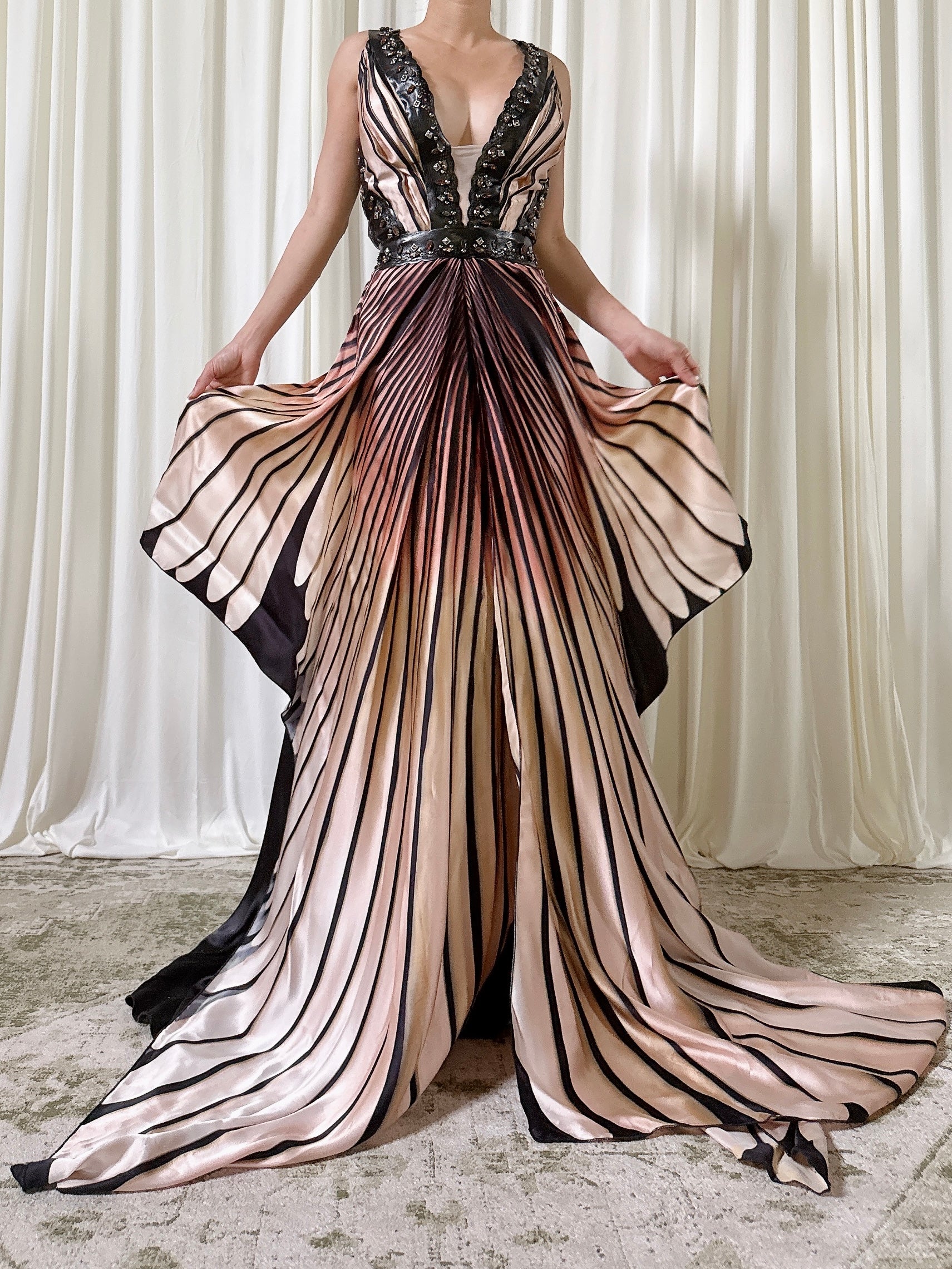 Vintage Silk Butterfly Dress - Size 12