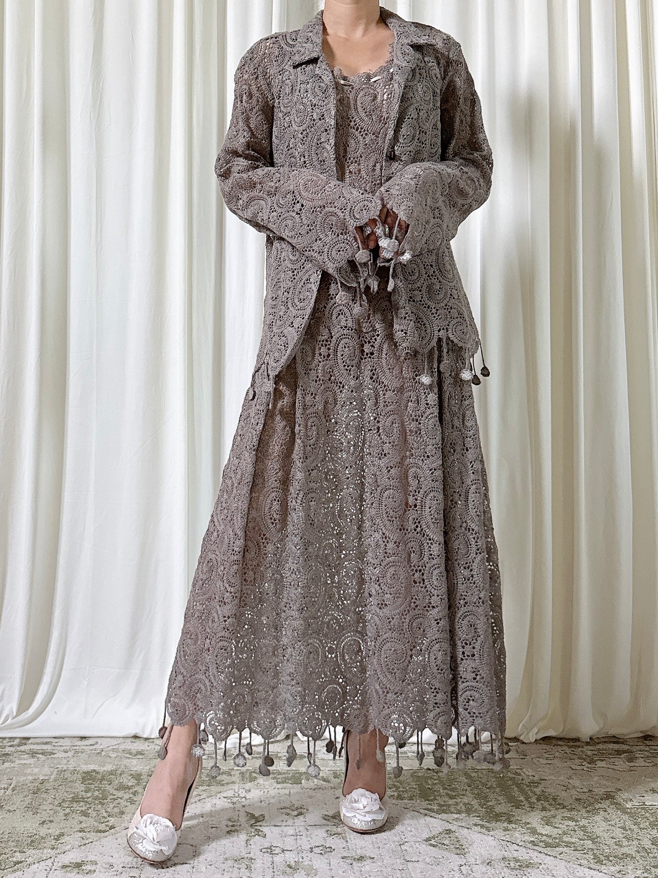 Vintage Betty Jackson Grey Knit Set - UK 14