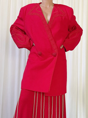 Vintage Magali Red Jacket - UK 16