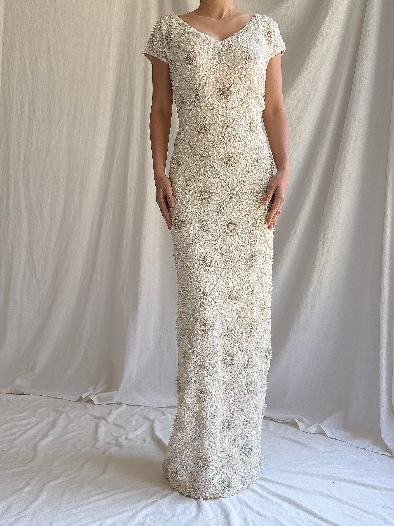 1960s Wool Beaded Dress - M/L