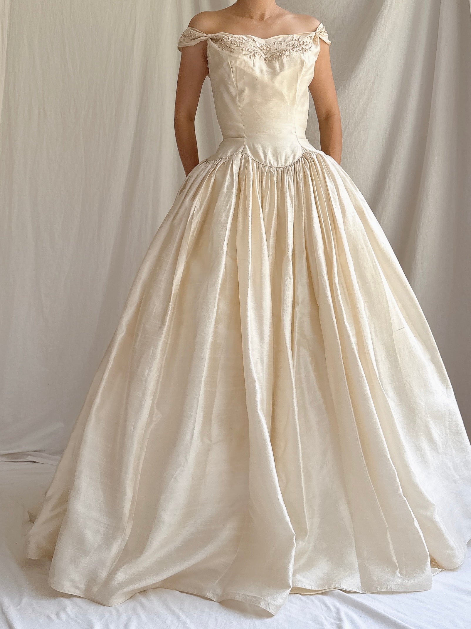 Vintage Raw Silk Gown - XS